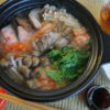 【唐辛子レシピ】鮭とキノコのみぞれ塩柚子胡椒なべ